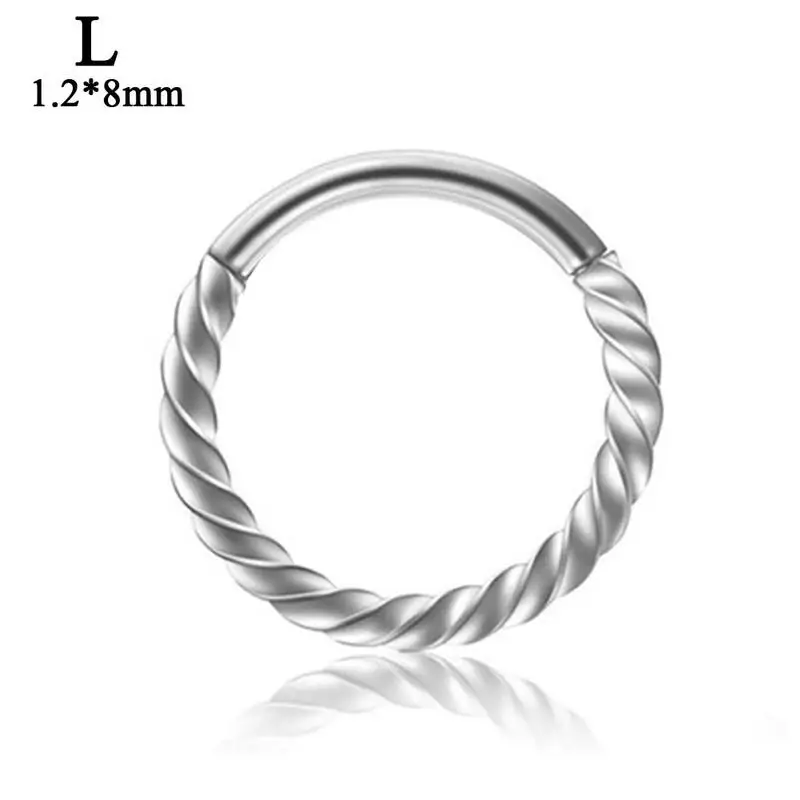 1PC 6mm to 12mm 16g Steel Hinged Segment Clicker Ring Nose Septum Piercing Helix Cartilage Daith Twist Hoop 
