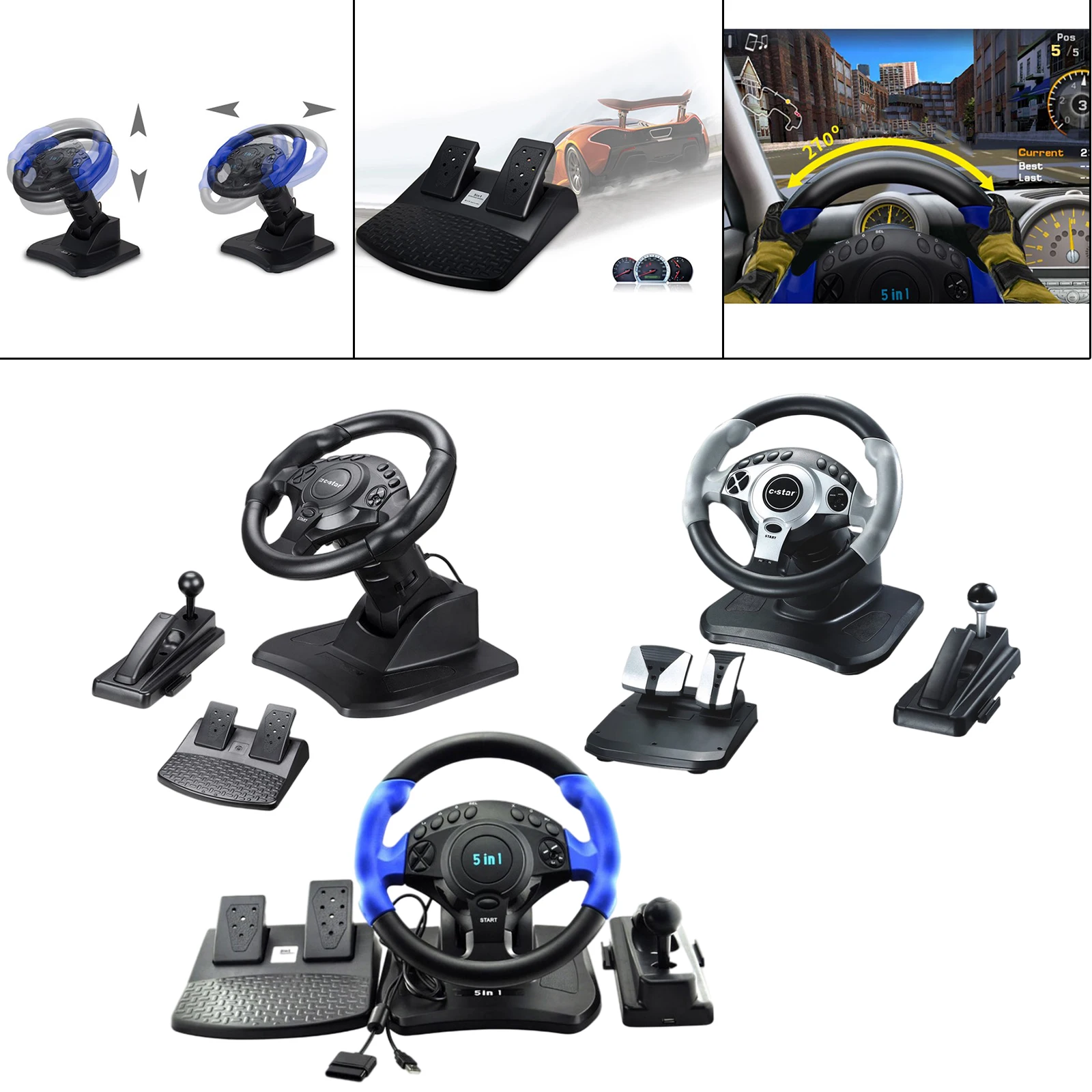 Racing Lenkrad mit Empfindliche Pedale mit Vibration für EINE für PS4 für  PS3 für Schalter PC Android PC Gaming rad - AliExpress