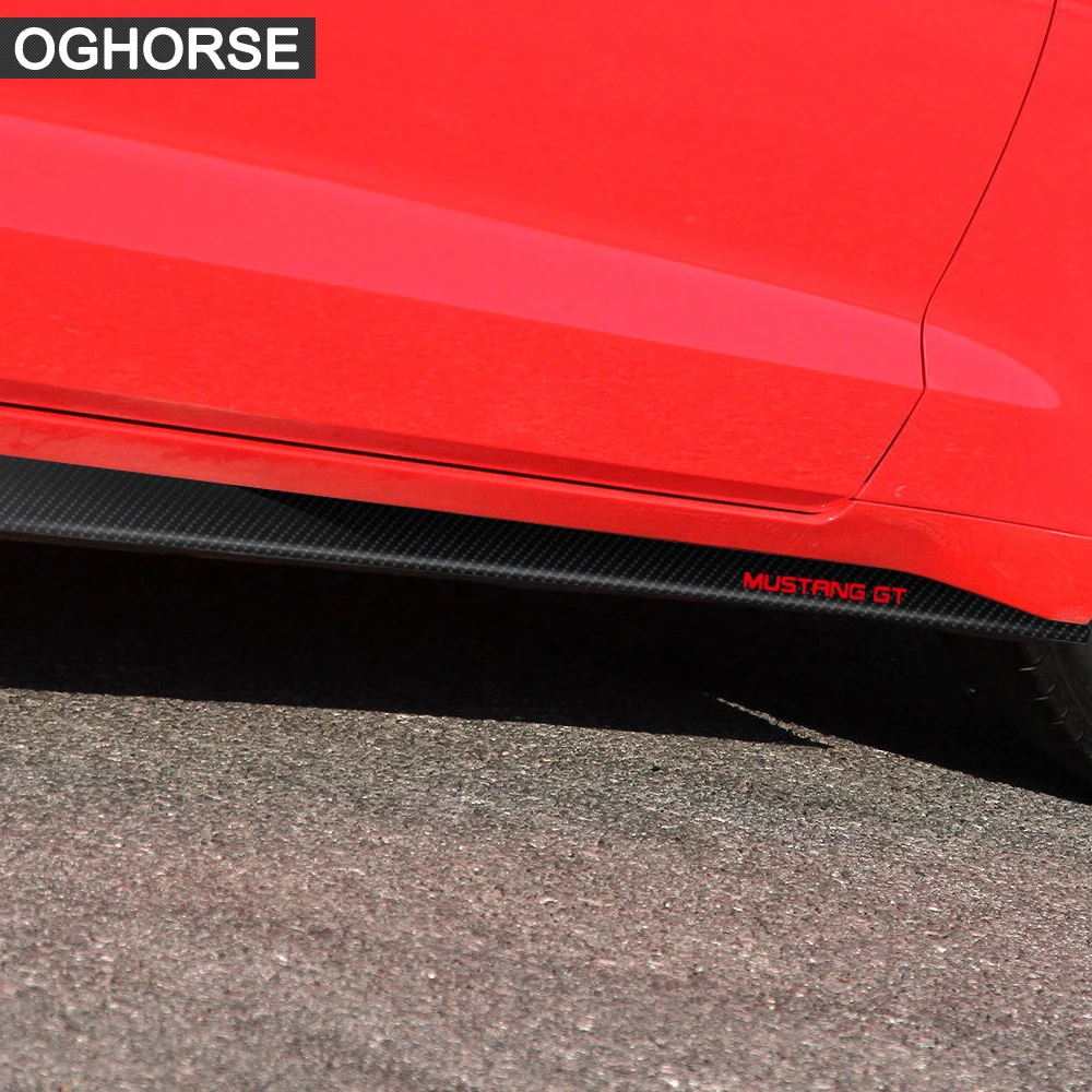 2 шт. наклейки с боковыми полосками на дверь Mustang GT Styling 5D Carbon виниловая наклейка на кузов автомобиля для Ford Mustang- аксессуары