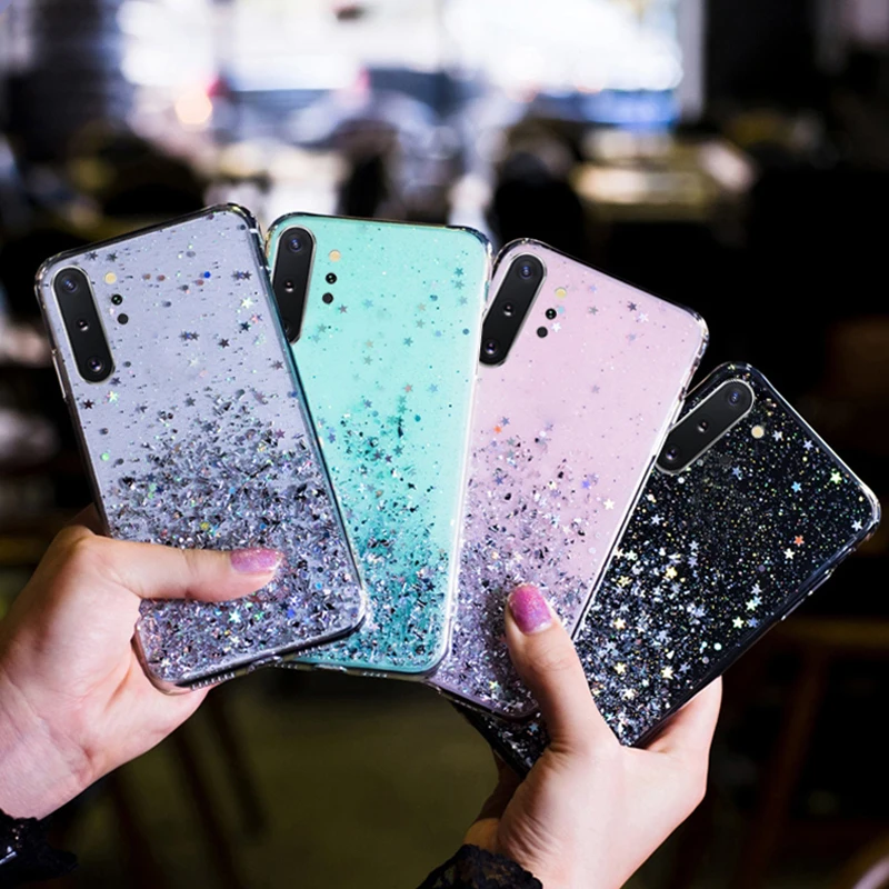 Luxury Glitter Star Case For Samsung A50 A70 A30S A70S A10S A20S A40S A50S Note 10 Plus 9 8 S10 S9 S8 A20E Silicone Cover | Мобильные