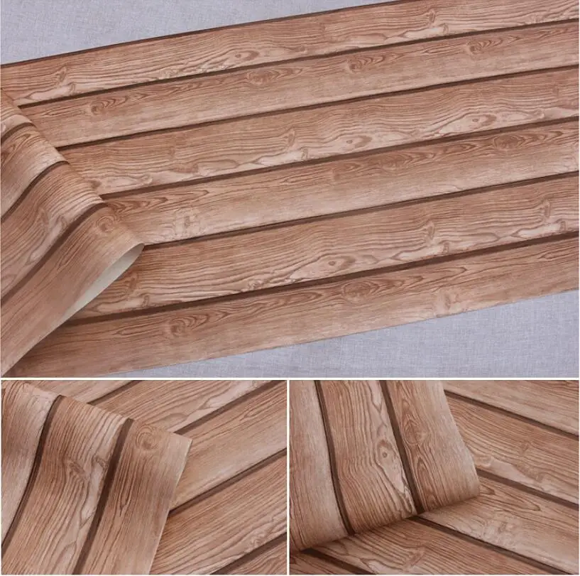 colour-29024 Beibehang 3d трехмерный китайский стиль имитация древесины зерна обои бревна Цвет Ретро деревянная доска потолок ПВХ обои - Цвет: colour-29024