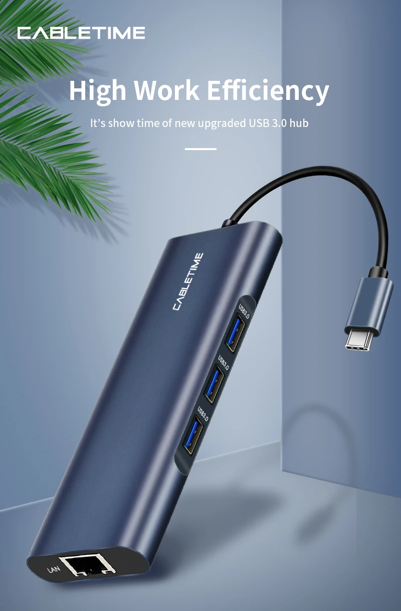 Кабель USB C мульти концентратор к HDMI USB 3,0 VGA концентратор кардридер RJ45 USB C адаптер передачи данных для Matebook PD зарядки C259