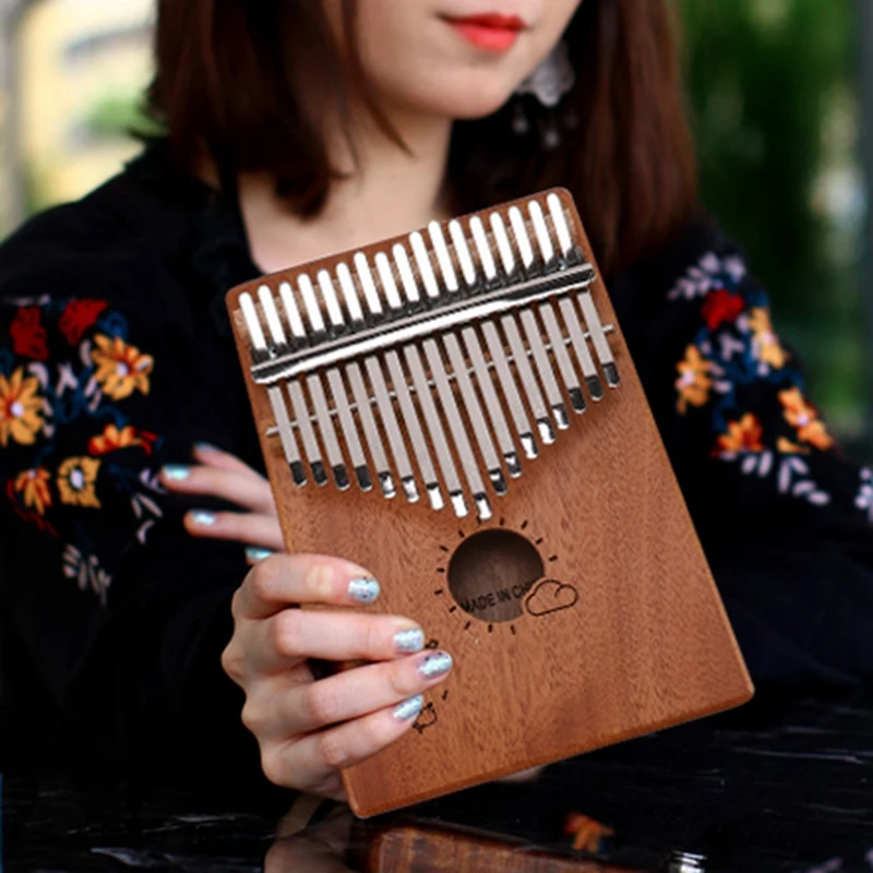 17 клавиш Kalimba большой палец пианино Mbira красного дерева с сумкой для переноски чехол для хранения тюнинг молоток музыка книга наклейки