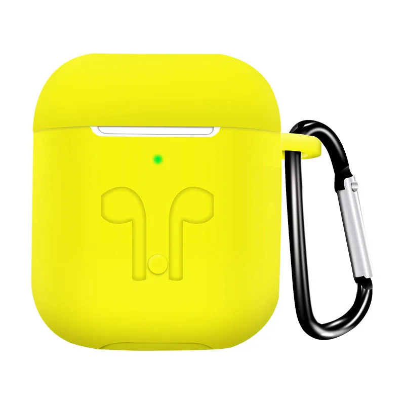 Мягкий силиконовый чехол для Airpods 1 для Air Pods 2 чехол для Наушников Водонепроницаемый Iphone bluetooth аксессуары для наушников - Цвет: Цвет: желтый