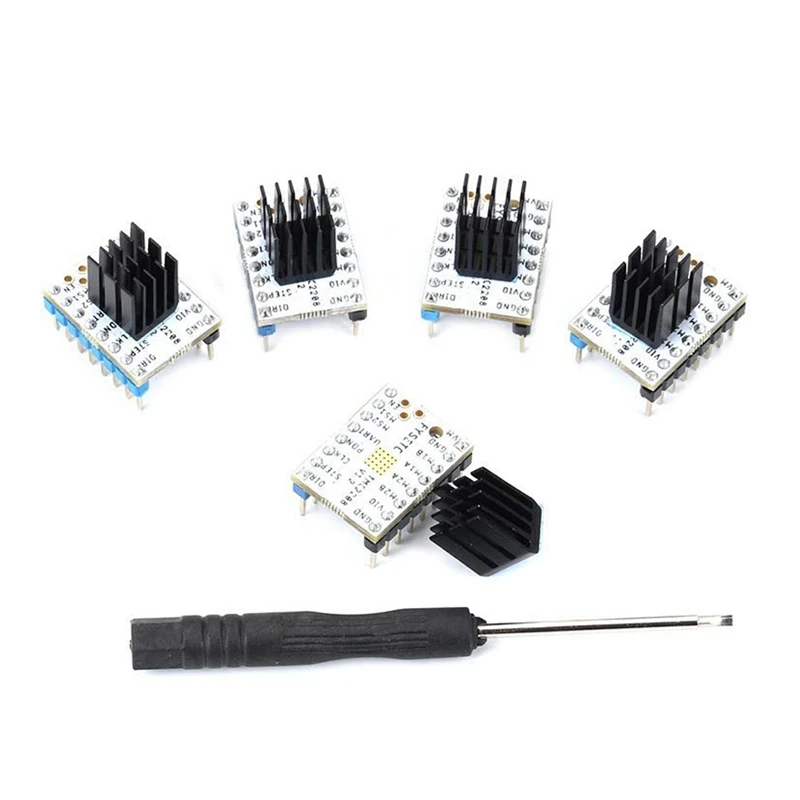 5 шт. 3d принтер шаговый двигатель драйвер, TMC2208 V1.2 Stepstick шаговый двигатель драйвер модуль носитель с радиатором для 3d принтера