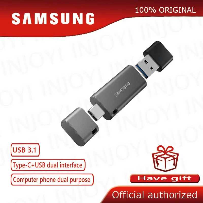 USB флеш накопитель SAMSUNG металлический 32 ГБ 64 3 1 Type C Флешка 128 256 карта памяти