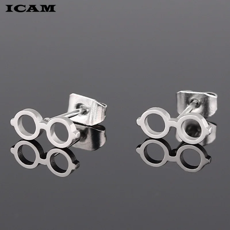 ICAM модные женские очки серьги Минни серьги-гвоздики нержавеющая сталь милая
