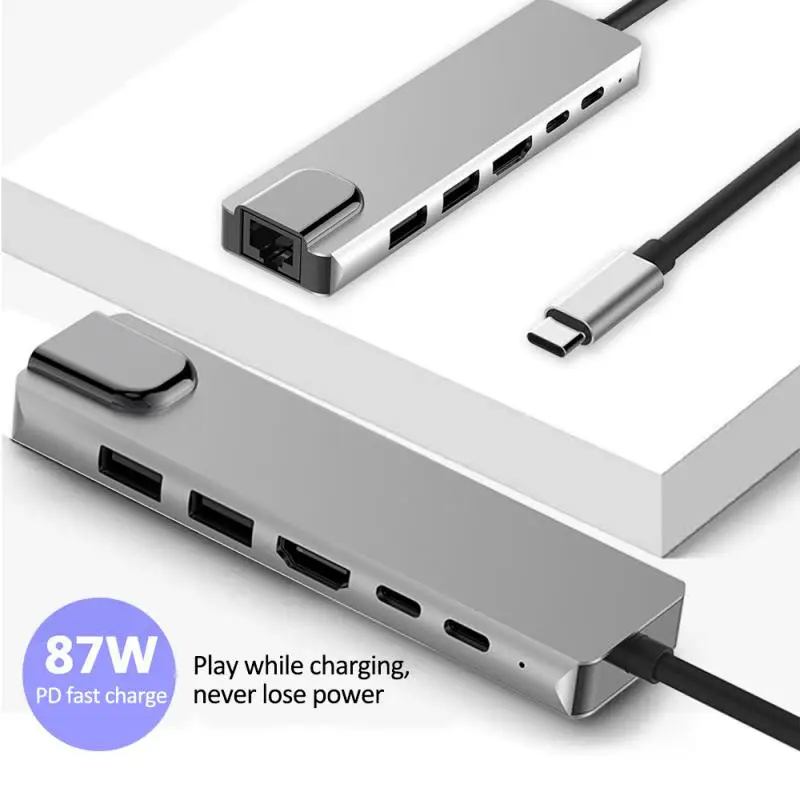 

6 in1 Type-C USB-C Hub Adapter Dual USB 3.0 Port Thunderbolt 3 For MacBook Pro#