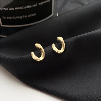 

Korea Gold Color Plated Vintage Stud Earrings Matte Geometric Matt Metal Knot Earring For Women Prevent allergy Jewelery