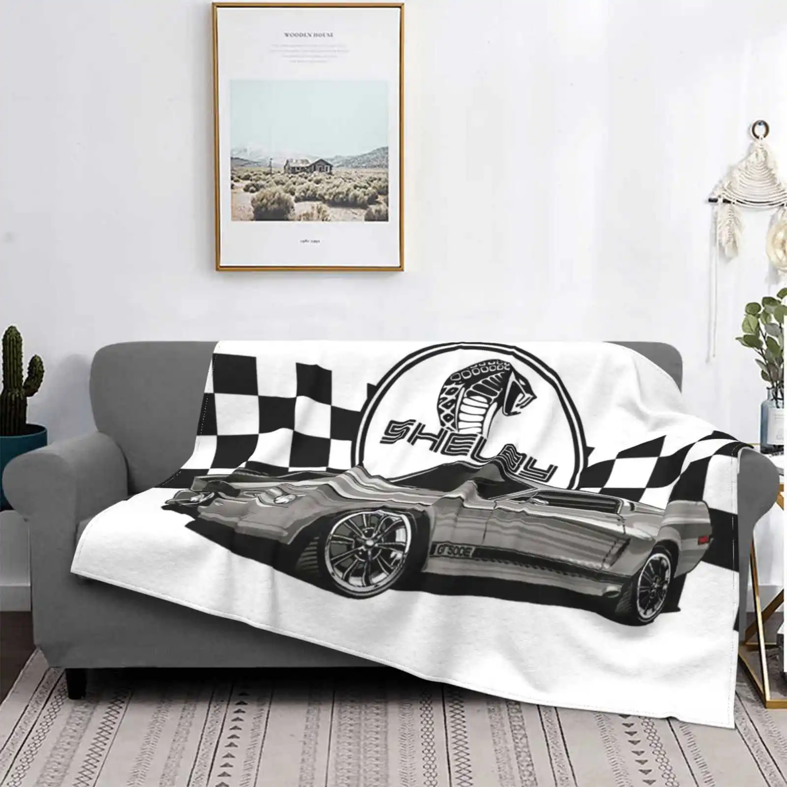 

American Classic Top Quality Comfortable Bed Sofa Soft Blanket Shelby Muscle Car