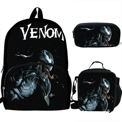 Venom, школьная сумка, набор, Череп, школьный рюкзак, мужской, Подростковый, для мальчиков, рюкзак, Детская сумка через плечо, Mochila Escolar
