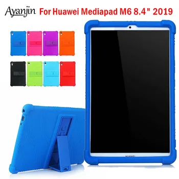 

Soft Silicon Cover Case For for Huawei Mediapad M6 8.4 2019 VRD-AL09 VRD-W09 8.4 inch Kickstand Protective case+Film+Stylus pen