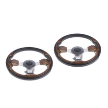 2 шт Рулевое колесо для лодки, 3 спица с ПУ пенное покрытие для морской яхты, понтонная лодка(ненаправленная), коричневый
