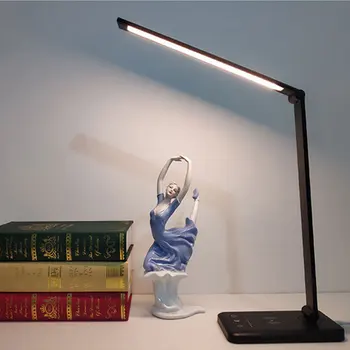

LED Reading Light Stepless Dimmable Foldable Rotatable Table Lamp Touch Switch USB Charging Timing Desk Lamp