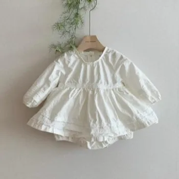 

Baby Autumn Clothing Newborn Baby Girls Clothes Solid Lace Dress Bodysuit Outfits Kids Boys Jumpsuits With Hat