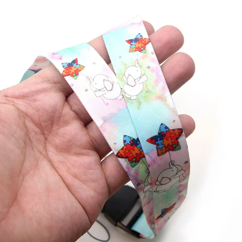 PC133 20 шт./лот слон Радуга аутистический талреп знак ID Lanyards/Мобильный телефон Веревка шеи ремни брелок