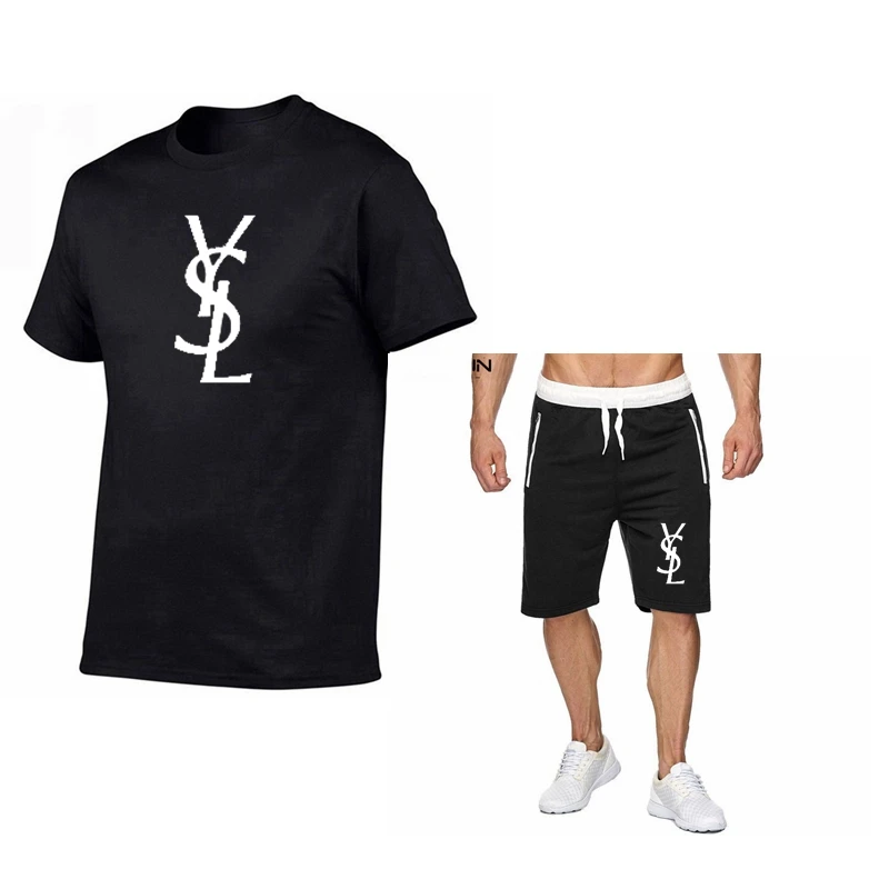 

Tracksuit Men Sweat Suit Fashion Casual Men's Sets Mens Clothes Quick Drying T Shirt Short Pants Brand Men's Sportsuits