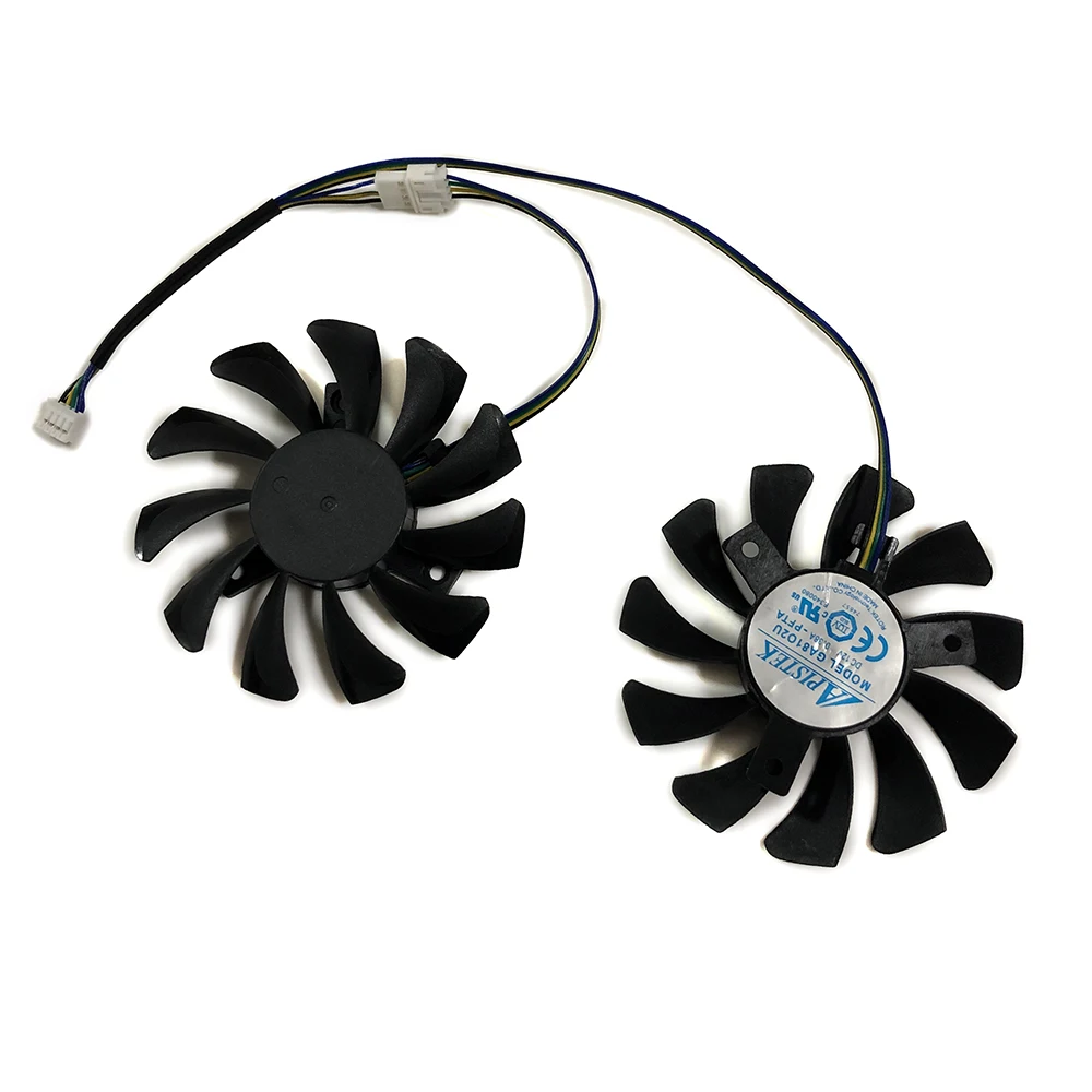 2 шт./компл. HD7770 HD7750 GPU радиатор 4pin 75 мм GA81O2U для Powercolor HD 7750/7770 1Г 2Г сети Графика охлаждения в качестве замены