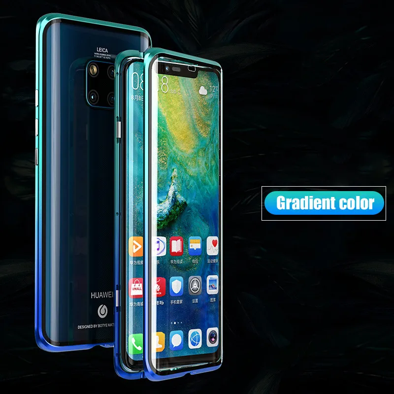 Для huawei P30 Pro Магнитный чехол передний+ задний двухсторонний 9H закаленное стекло чехол для huawei mate 20 Pro P20 Pro металлический бампер чехол