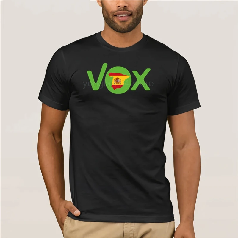 Модная летняя футболка из хлопка, креативная графическая футболка VOX - Цвет: black