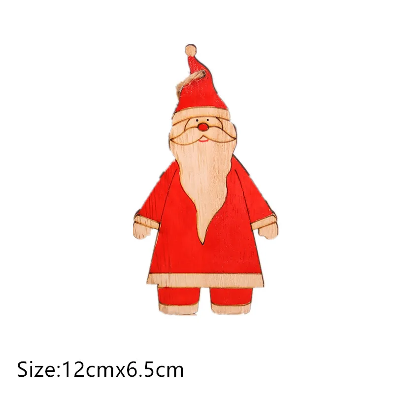 1pc-23-santa Рождественский Деревянный DIY кулон Noel гирлянды фигурные рождественские украшения для дома Natal Navidad дерево декор подарки на год - Цвет: 1pc-23-santa