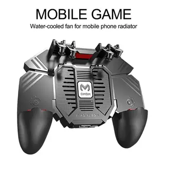 

AK77 Six Fingers Mobile Phone Gamepad Dual Fans Cooler 4.7-6.5in Universal Trigger Controller Physical Press Game Grip for PUBG