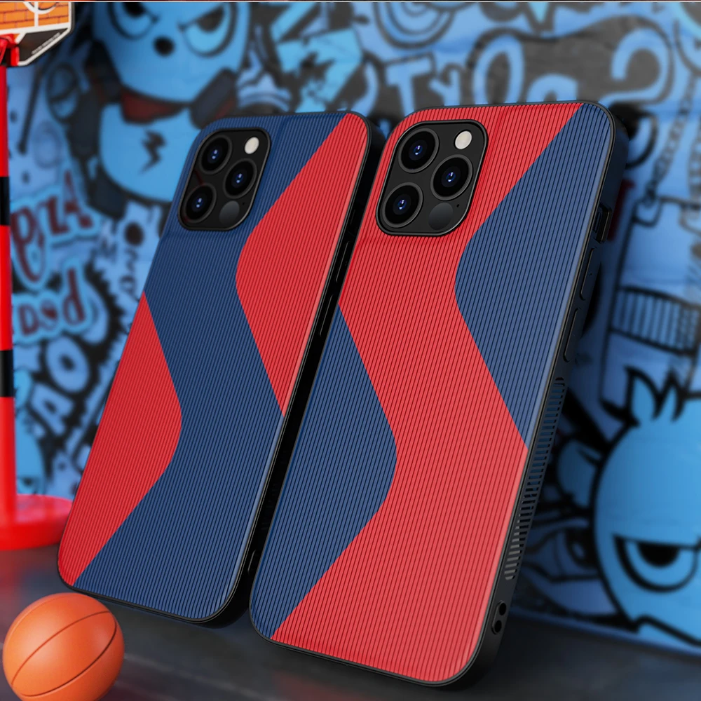 KEYSION PU Leather Colorful Stitching Phone Case for iPhone 12 Pro 12 Mini Fashion Couple Models Back Cover for iPhone 12Pro Max