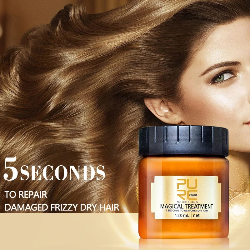 PURC 120ml Magical Hair Mask 5 Seconds Repairs Damage Nourishing For Dry Essence Restore Soft Shiny Smooth Care | Красота и здоровье