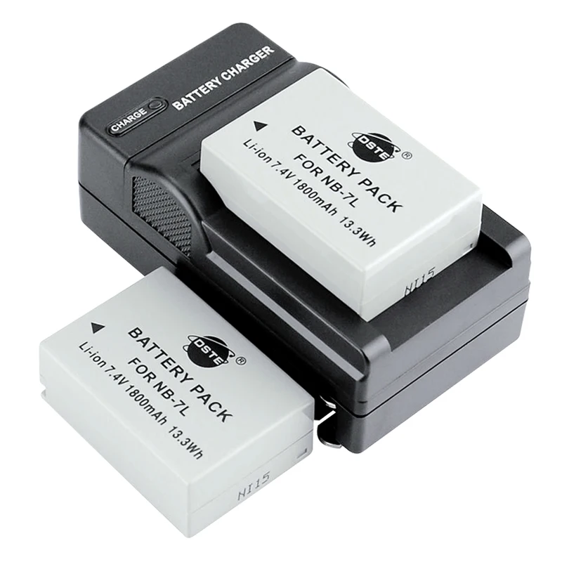 2 шт 1800mAh 7,4 V NB-7L DSTE NB7L литий-ионная цифровая батарея камеры DSLR зарядное устройство для Canon PowerShot G10 G11 G12 SX30 IS