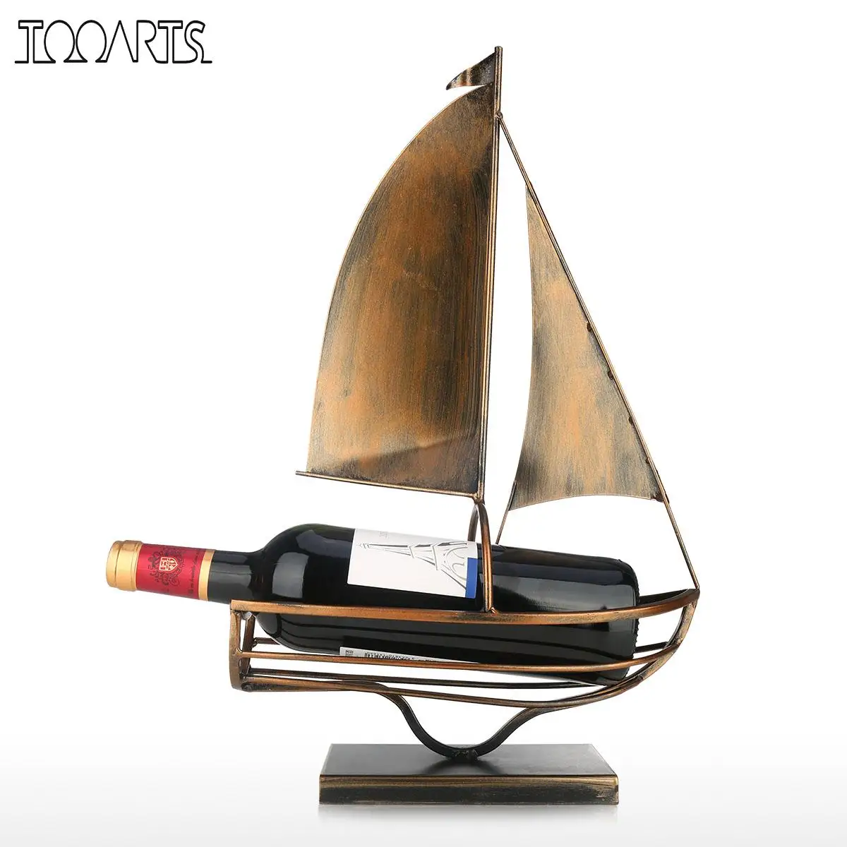 

Sailing Wine Bottle Holder Iron Art European Creative Wine Rack Bottle Storage Holder home decoration accessories Gift