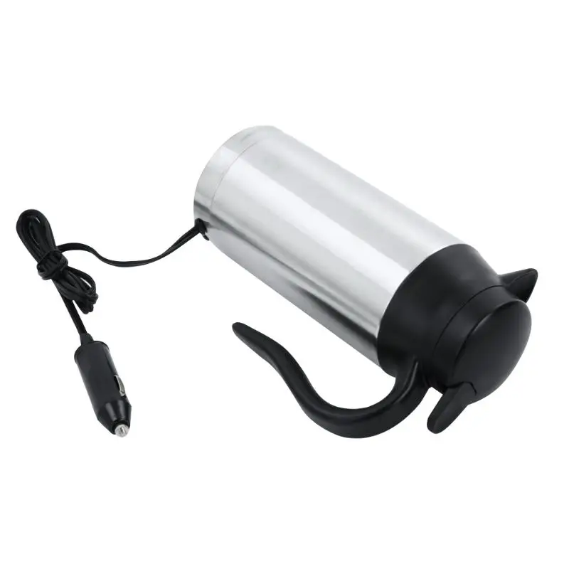 750 ml Car Auto Adapter heated car kettle Heated Travel Thermos Stainless LX9C