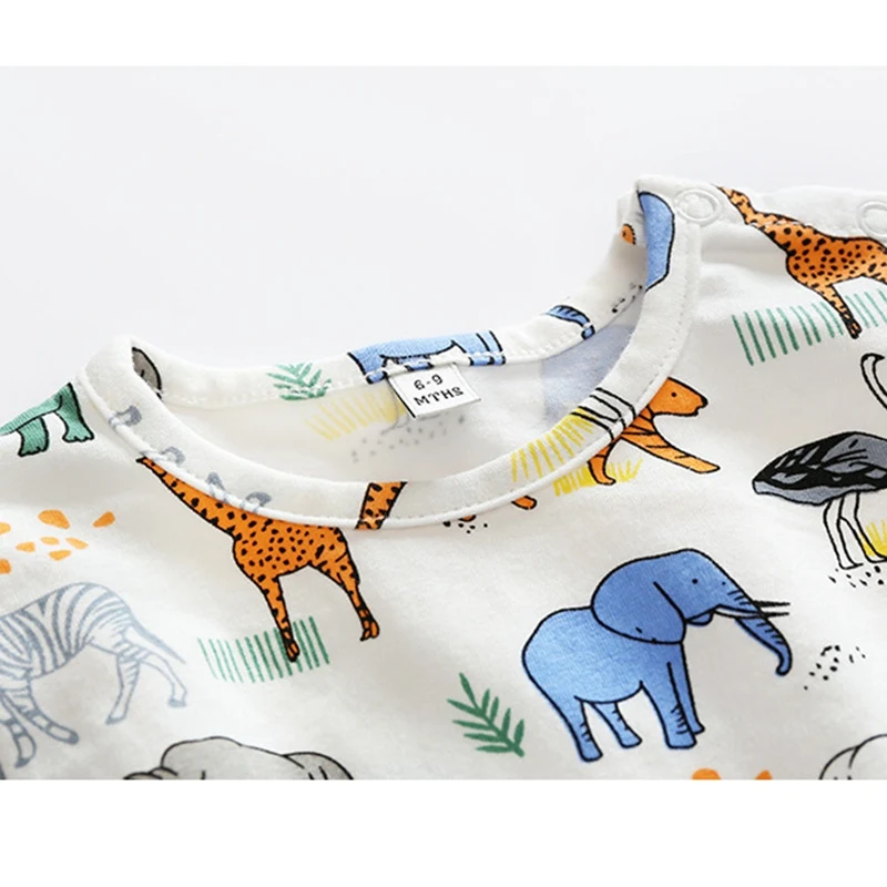 Ceny Baby Boy 2019 wiosenne jesienne ubrania zestawy z długim rękawem Cartoon zwierząt nowonarodzone dzieci chłopiec ubrania body + spodnie zestaw ubranek dla chłopca