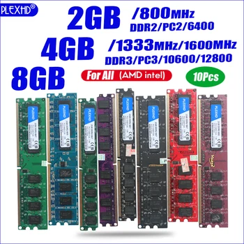 PLEXHD Desktop PC Memory RAM Memoria Module DDR2 800 PC2 6400 2GB 4GB 8GB Compatible 800MHz / 667MHz 1333MHz 1600MHz 10 PCS PC Store Categories RAM Server Memory