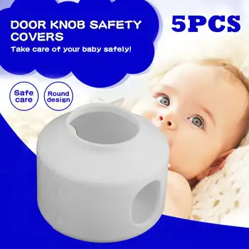

5PCS Child Door Knob Safety Cover Proof Safe Children Lock Guard Kids Toddler