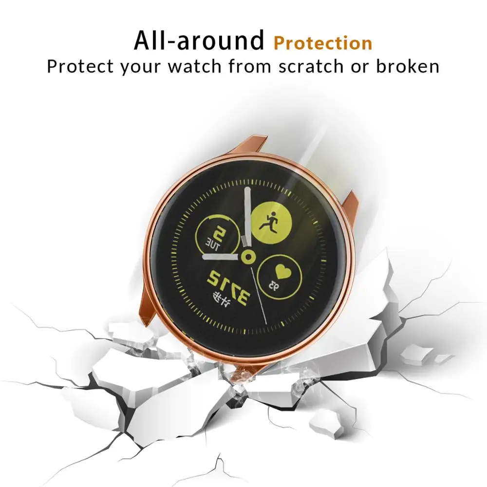 Защитный чехол для samsung galaxy watch active, мягкий силиконовый чехол, ультра-тонкая защитная рамка для galaxy Active, защита