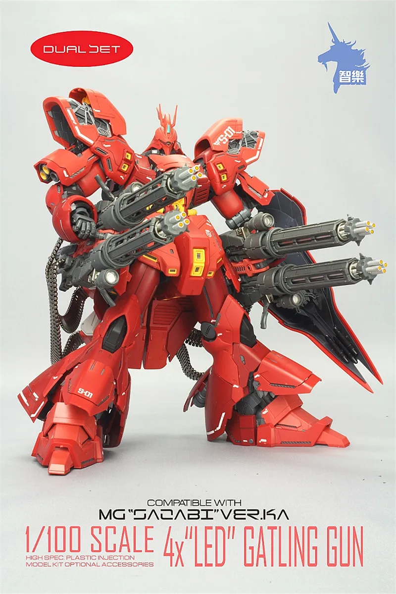 ZL модель светодиодный пулемет Гатлинга расширительный рюкзак для Bandai MG 1/100 MSN-04 Sazabi Gundam DZ001