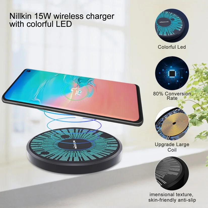 NILLKIN Беспроводное зарядное устройство 15 Вт Max для Samsung S20 Ultra Xiaomi Mi 9 2 5 h Полная