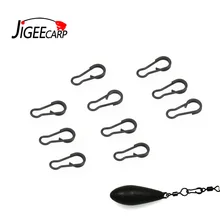 JIGEECARP 30 шт. Карп Рыбалка Qucik Kwik изменение Вертлюги матовый черный застежка-крючок медные зажимы терминал конец снасти Аксессуары S L