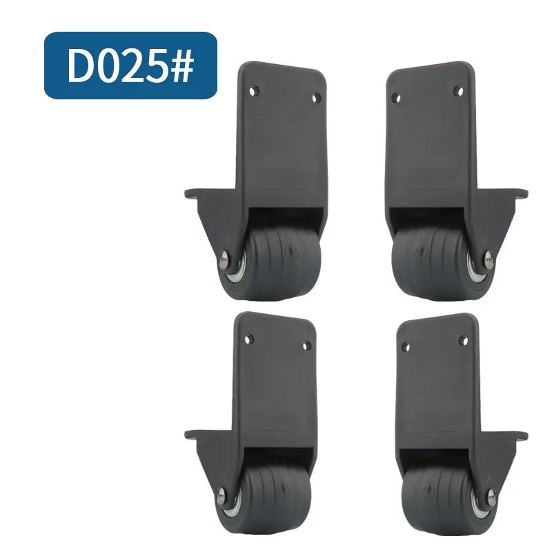 D025(4wheels) black Колёса для багажа, аксессуары для чемоданов, сумка для ремонта багажа, ящик для инструментов, бесшумная Заводская розетка, модные черные неподвижные колеса - Цвет: D025(4wheels) black