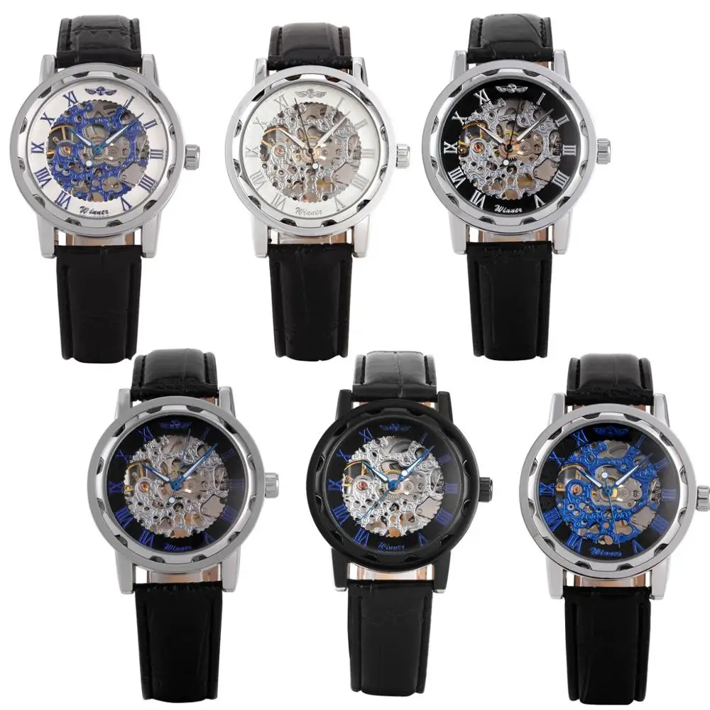 

Winner Skeleton Dial Silver Case Leather Strap Automatic Men’s Watch