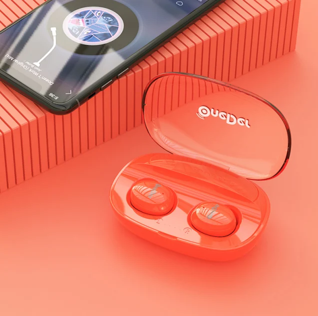 Orange OneDer W12 bluetooth наушники 40 мАч батарея ABS материал наушники-вкладыши tws наушники с зарядный чехол водонепроницаемый IPX5 действительно беспроводные наушники - Цвет: Orange