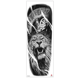 6 Designs Waterproof Temporary Tattoo Stickers Full Arm Large Skull Old School Tatoo Stickers Flash Fake Tattoos for Men Women
