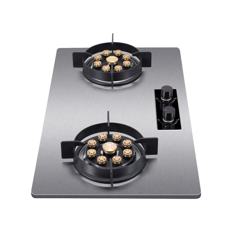 419D 7.0KW Stainless Steel Double-head Fierce Stove /Household Desktop Embedded Dual-Purpose Natural Liquefied Gas Stove 3