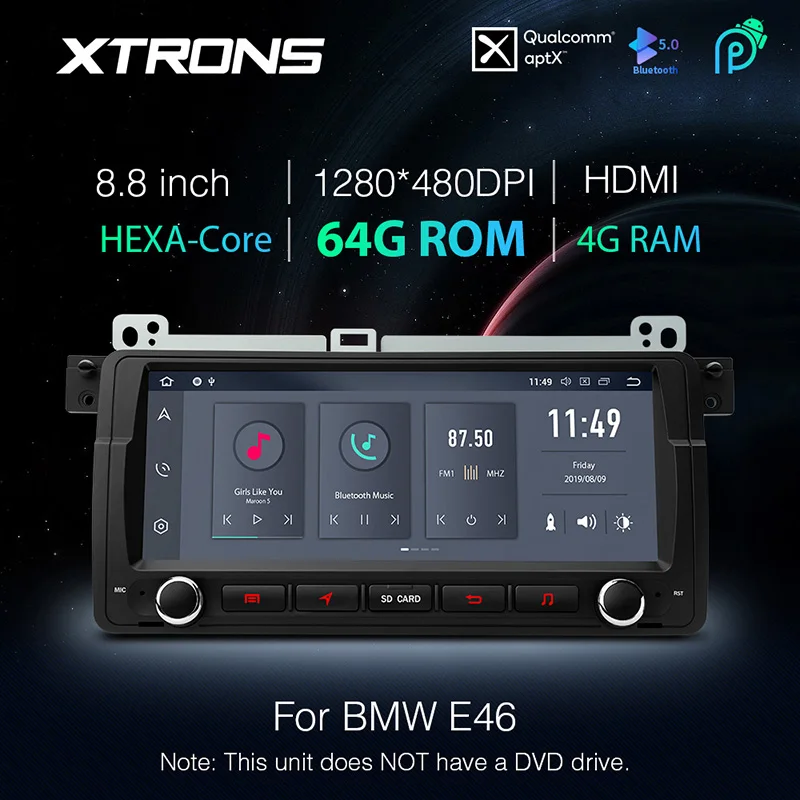 XTRONS 8 'ɺndroid 9 0 HEXA core 4G 64G для BMW E46 Rover 75 мультимедийный приемник GPS навигационная
