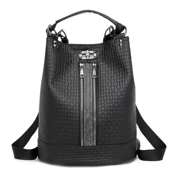 

Backpack women European and American wild PU soft leather Travel large Capacity Single Shoulder Messenger dual Purpose Backpack