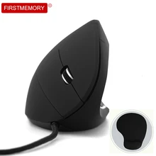 Проводная вертикальная мышь, эргономичная компьютерная мышь, цветная подсветка, 3200 dpi, Оптическая USB мышь с запястьем, Коврик Для Мыши для ПК, ноутбука