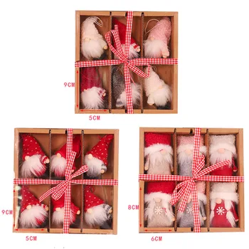 

6 Pcs/Set Merry Christmas Adorable Santa Xmas Tree Hanging Ornament Doll Decor Micro Landscape Decoration