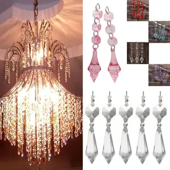 

10Pcs/Pack Crystal Lamp Pendants Bead Curtain Wedding Decoration Parts
