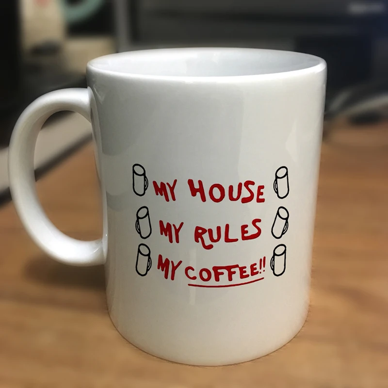Новые белые ножи My House Rules Coffee кружки 350 мл керамический Рождественский подарок