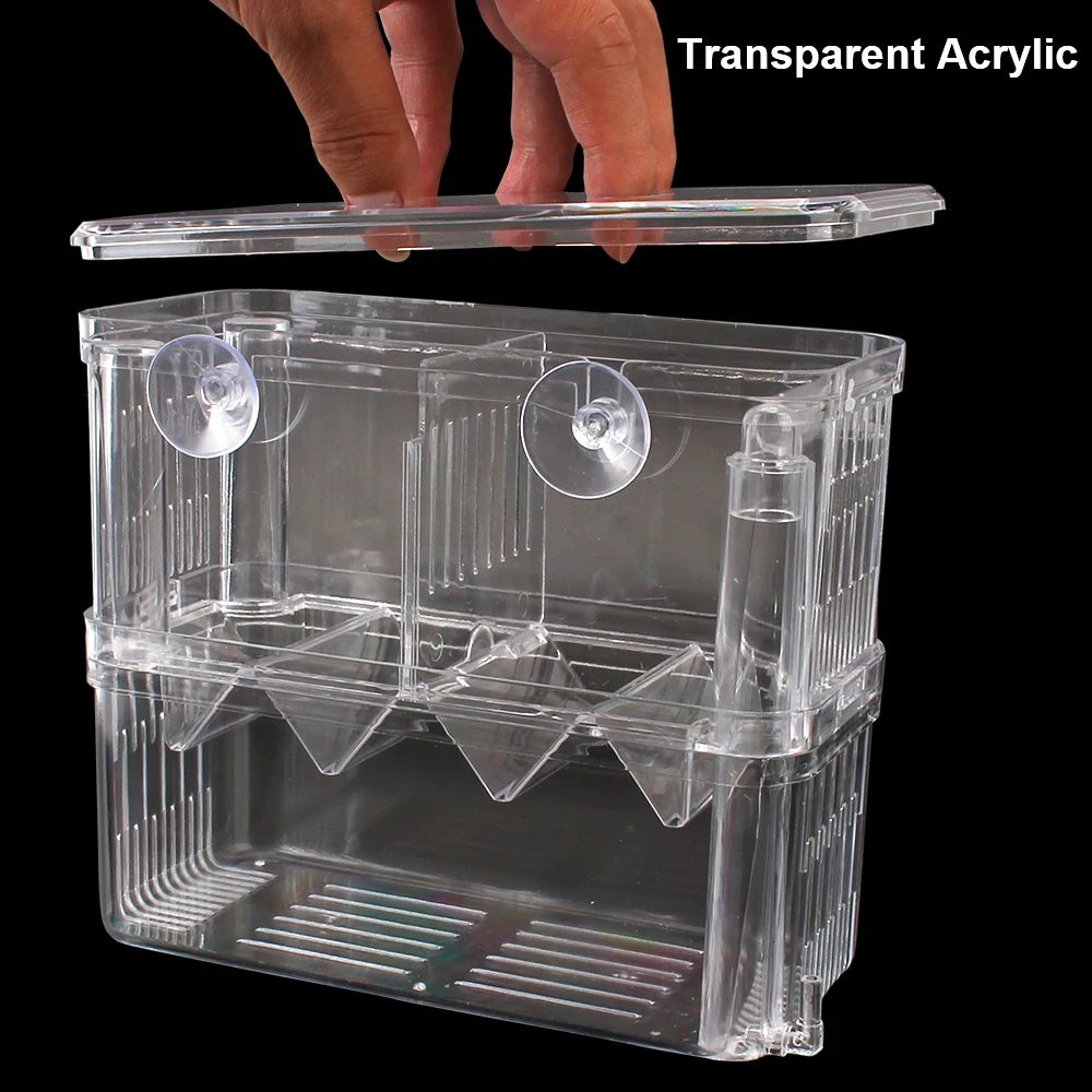 Breeder Aquarium Hatchery Incubator Holder Fish Tank Breeding Isolation Box Double-Deck Transparent Acrylic fish breeding box
